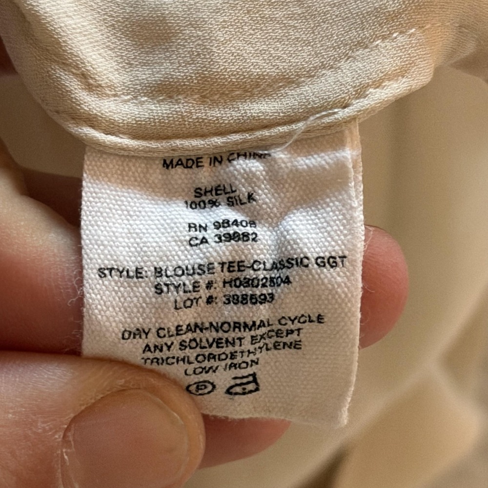Theory Blouse Womens Small White 100% Silk Classic GGT Split Neck Short Sleeve - Picture 13 of 16